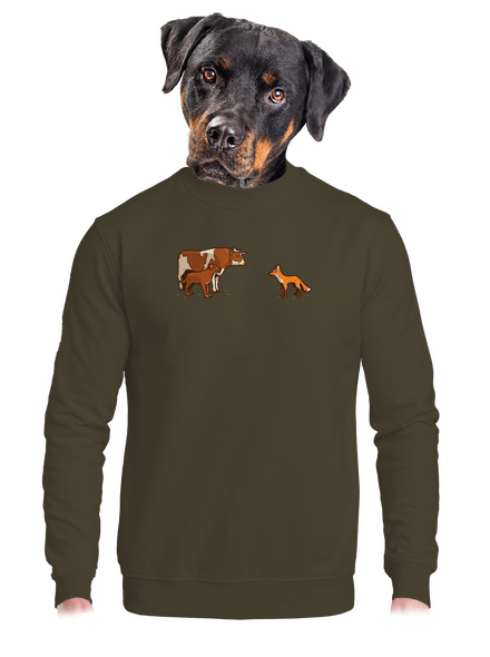 Vůl, pes a vulpes unisex mikina bez kapuce Urban Khaki