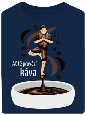 Káva provází unisex tričko oversized Midnight Blue