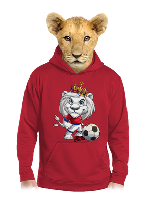 Fotbalový lev dětská mikina klokanka Fire Red