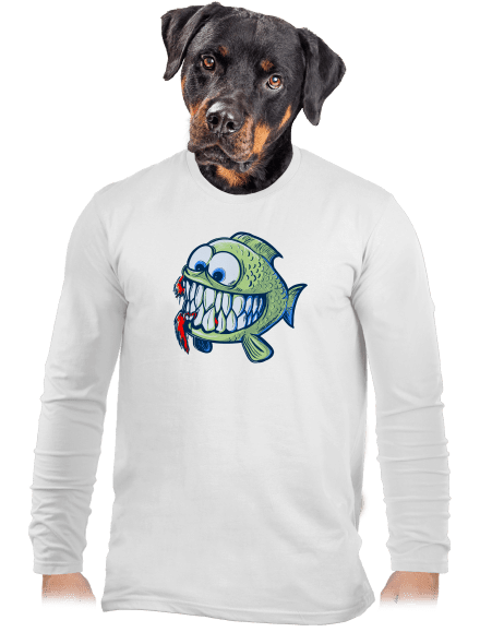 Hladová rybka pánské dlouhý rukáv White