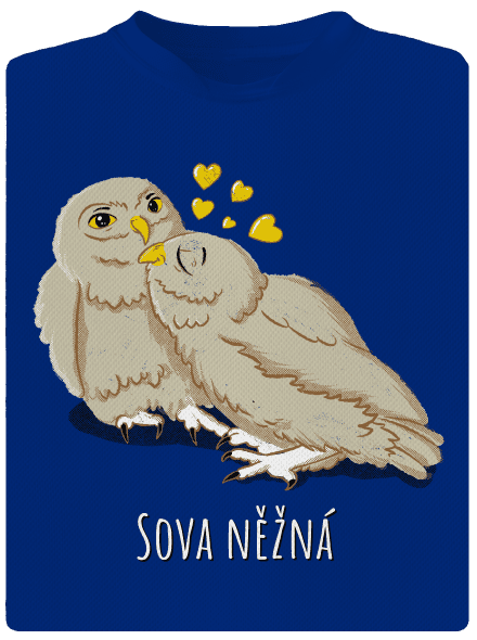 Sova něžná pánské sportovní tričko Royal Blue Mal
