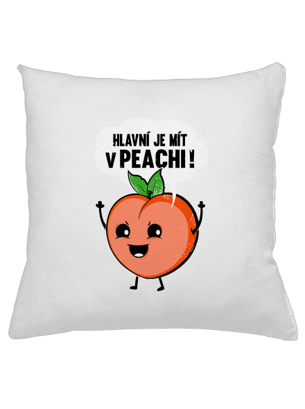 V peachi polštář White