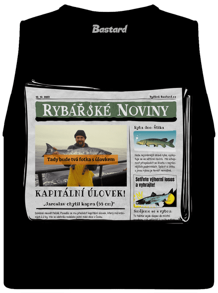 Rybářské noviny dámské tílko volné Black