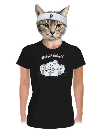 Miluju tulení dámské sportovní tričko Black