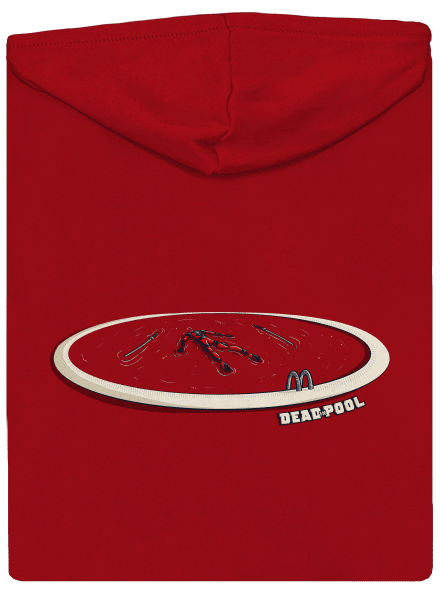 Dead in pool pánská mikina na zip Red