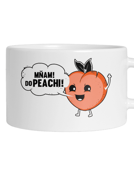 Mňam do peachi hrnek makronka White