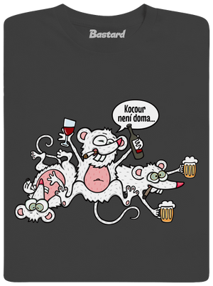 Kocour není doma pánské dlouhý rukáv Dark Grey