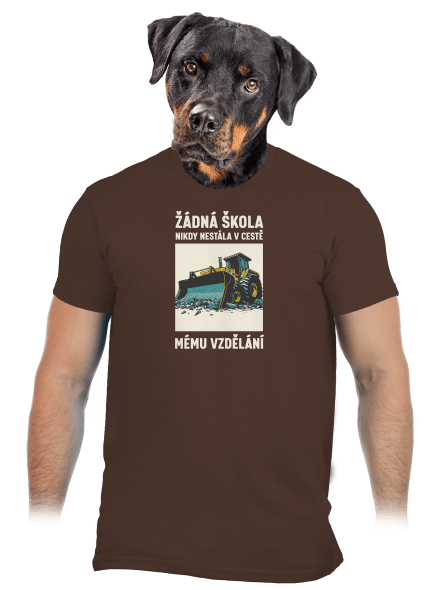 Žádná škola pánské tričko Brown