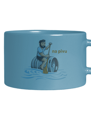 Ujíždím na pivu hrnek makronka Blue Macaron