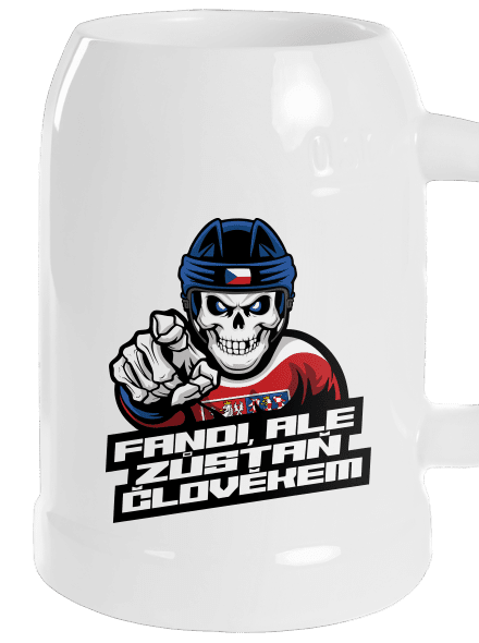 Fandi, ale zůstaň člověkem půllitr White