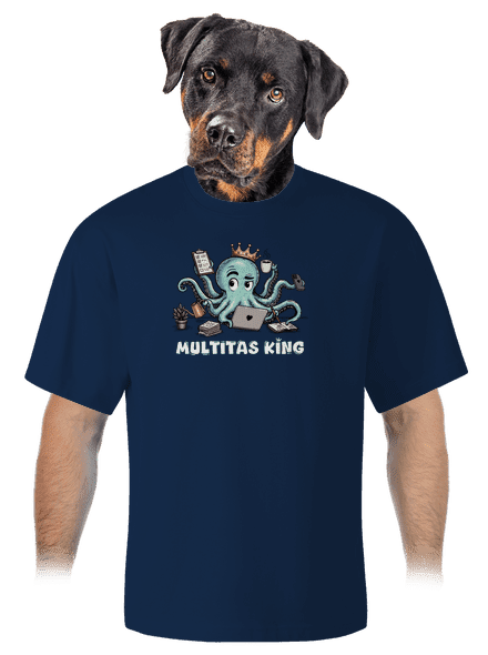 Multitas king unisex tričko oversized Midnight Blue