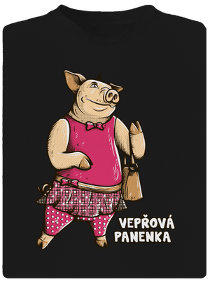 Vepřová panenka pánské sportovní tričko Black