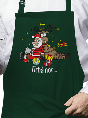 Tichá noc zástěra Bottle Green