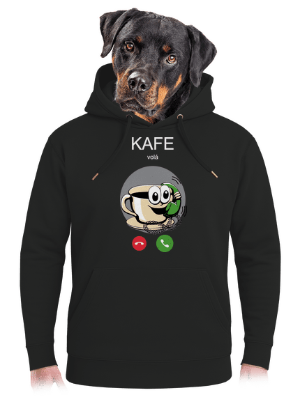 Kafe volá unisex mikina premium Dark Black