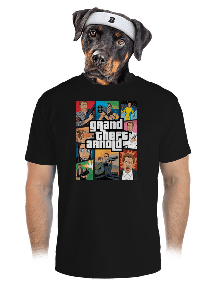 Grand Theft Arnold pánské sportovní tričko Black