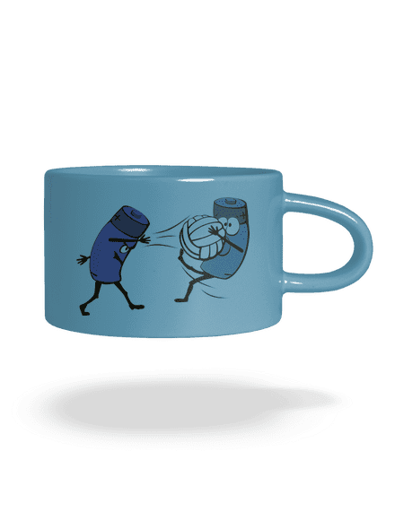 Vybitej hrnek makronka Blue Macaron