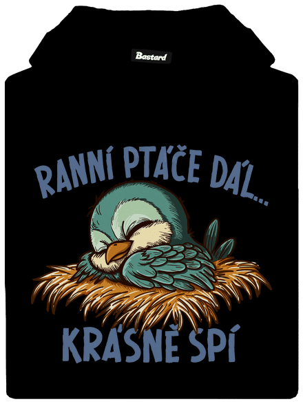 Ranní ptáče spí dámská mikina klokanka Black