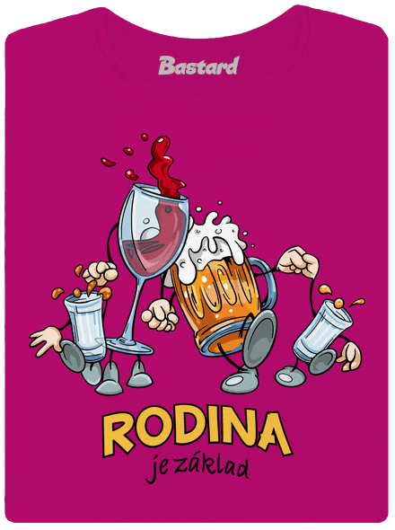 Rodina je základ dámské tričko Fuchsia Red