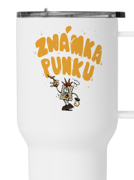 Vylitá známka punku  termohrnek White