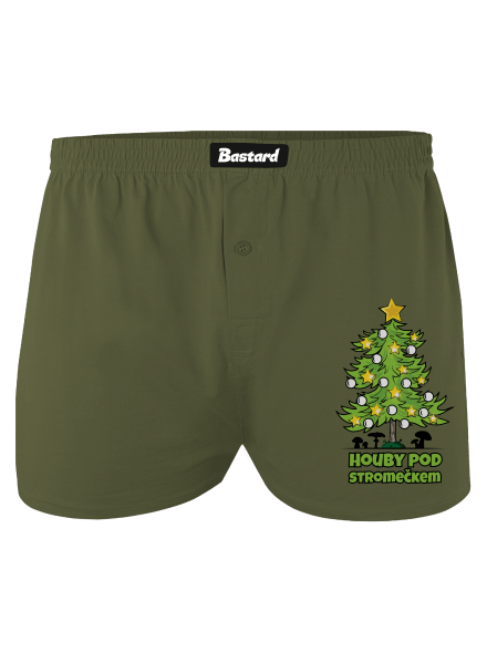 Houby pod stromečkem pánské trenky Khaki