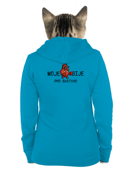 Moje srdce bije dámská mikina na zip Blue Atol