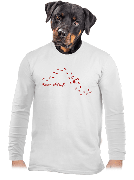 Beer effect pánské dlouhý rukáv White