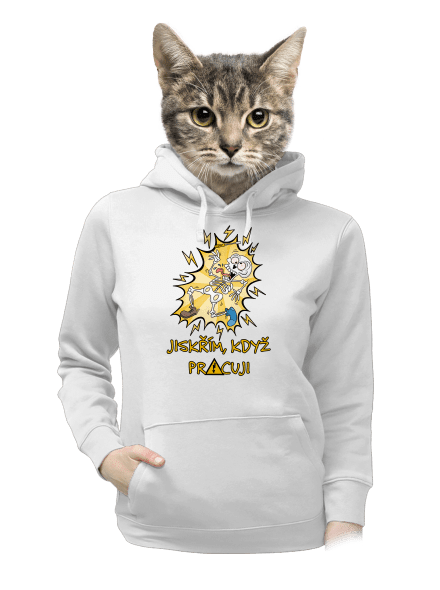 Jiskřím dámská mikina klokanka White