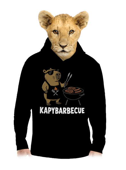 Kapybarbecue dětská mikina klokanka Black