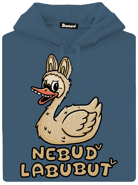 Nebuď labubuť dámská mikina klokanka Denim