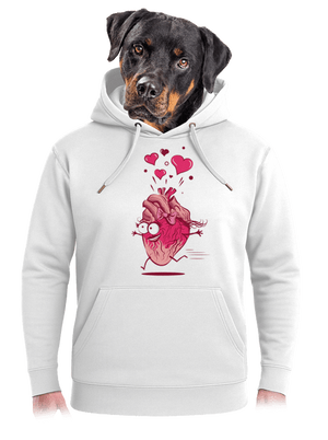 Zamilovaná srdíčka unisex mikina premium Snowwhite