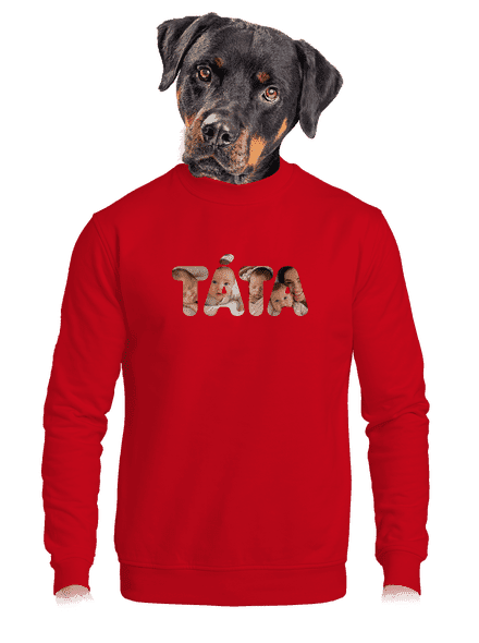 Nápis táta z vlastních fotek unisex mikina bez kapuce Red