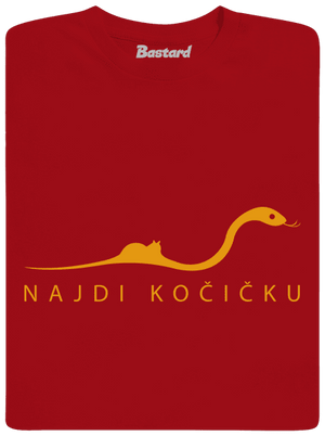 Najdi kočičku pánské dlouhý rukáv Red