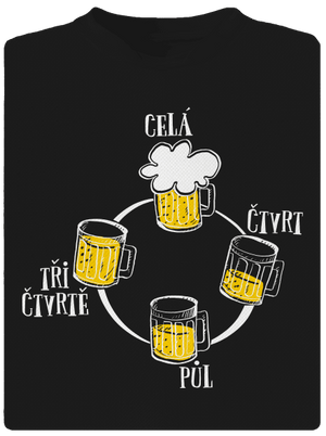 Pivní hodiny pánské sportovní tričko Black