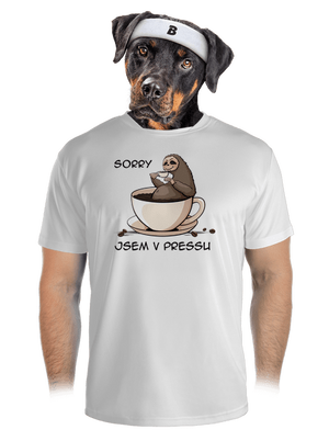 V pressu pánské sportovní tričko White