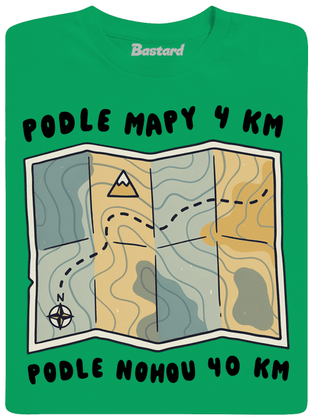 Podle mapy 4 km pánské tričko Kelly Green
