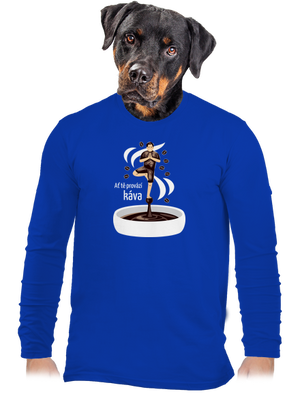 Káva provází pánské dlouhý rukáv Royal Blue