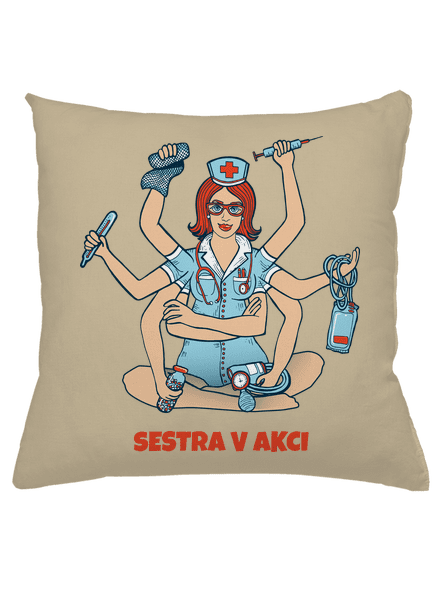 Sestra v akci polštář Beige
