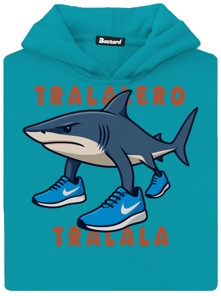 Tralalero Tralala – Italian Brainrot dětská mikina klokanka Hawaiian Blue