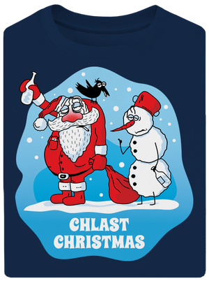 Chlast Christmas unisex tričko oversized Midnight Blue