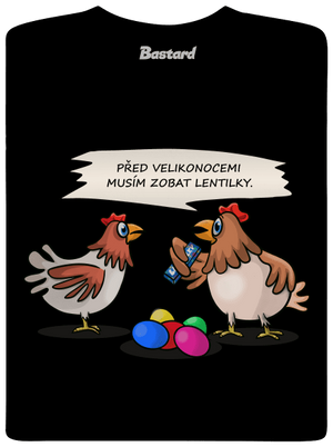 Slepice před Velikonocemi pánské dlouhý rukáv Black