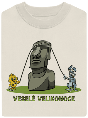 Velikonoční Moai unisex mikina bez kapuce Off White