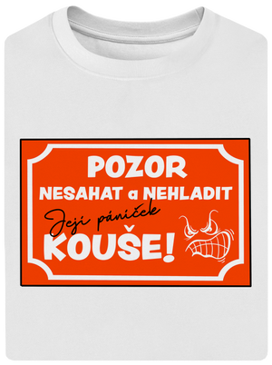 Pozor, nesahat unisex tričko oversized White