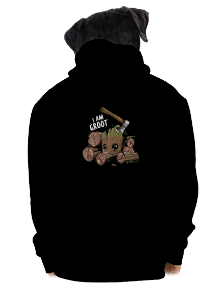 I Am Groot pánská mikina na zip Black