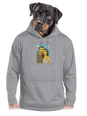 Simpsonovi z vlastní fotky pánská mikina klokanka Light Melange