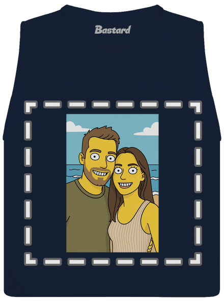 Simpsonovi z vlastní fotky dámské tílko volné Navy