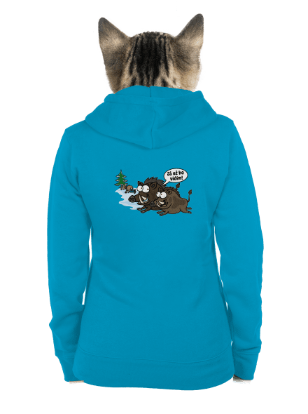 Já už ho vidím dámská mikina na zip Blue Atol