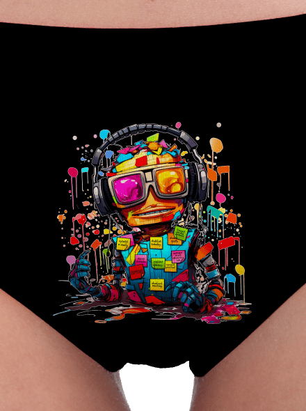 Workaholic robot dámské kalhotky Black