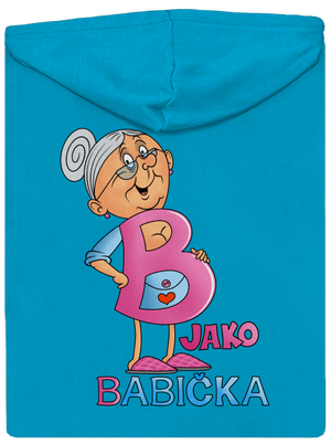 B jako babička dámská mikina na zip Blue Atol