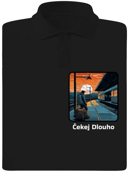 Čekej dlouho pánská polokošile Black
