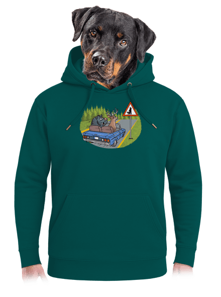 Myslivec unisex mikina premium Emerald Green